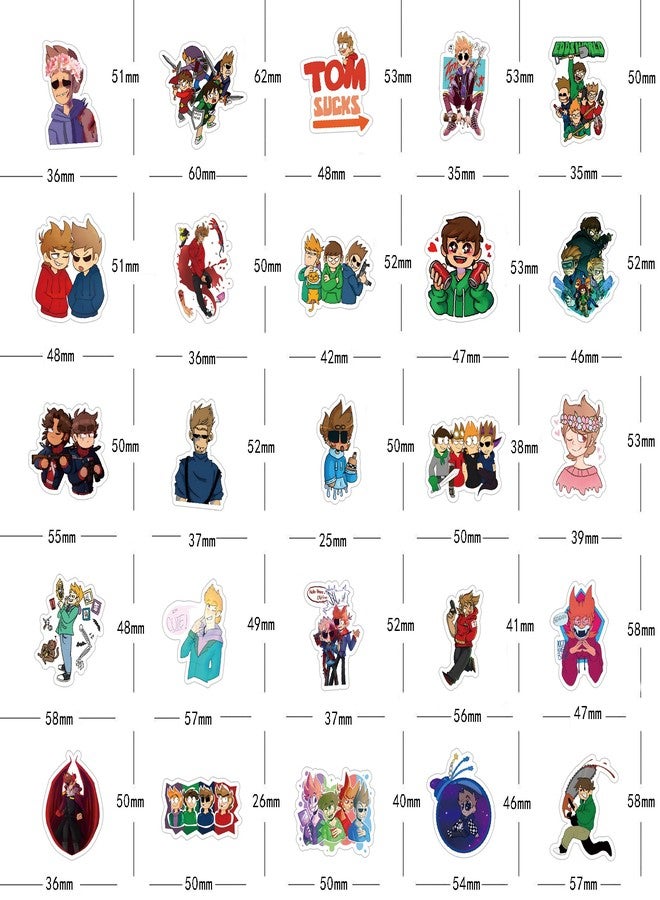 BLCAFEE 62Pcs Eddsworld Anime Game Stickers Pack, Manga Poster Cartoon Vinyl Waterproof for Water Bottle,Laptop,Phone,Skateboard,Scrapbooking,Journaling Choice for Party Favor Supply - Image 2